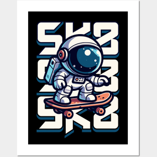 Astronaut Riding A Skateboard Posters and Art